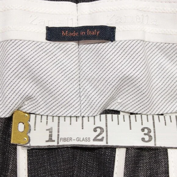 Zanella NWT Dress Pants Size 36 US Curtis In Gray Melange Wool Blend